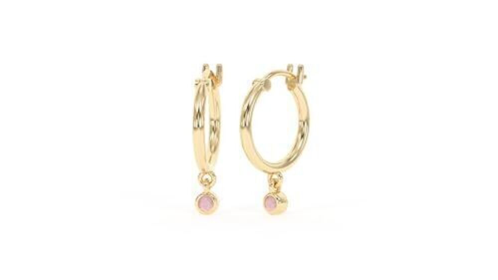 5195 18K Gold Hoop Earrings - Authentic 925 Sterling Silver Hoop Earrings